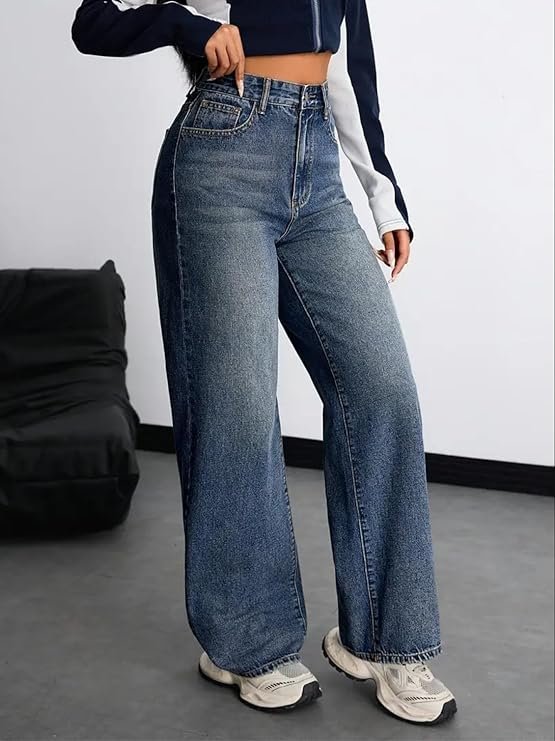 Nifty Women's Denim Stretchable High Waist Baggy Jeans