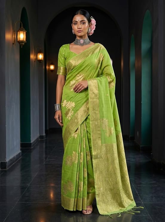 Green Art Silk Banarasi Saree