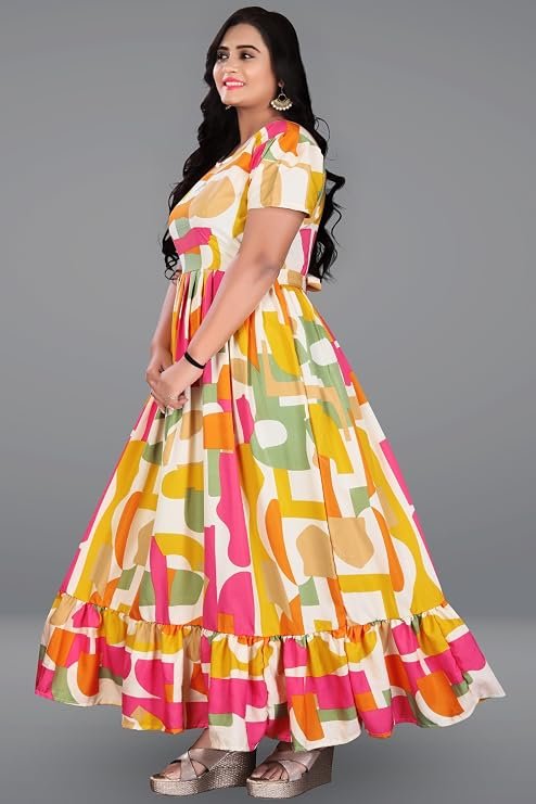 Stylish Floral Printed Long Gown