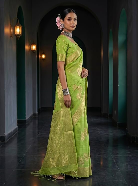 Green Art Silk Banarasi Saree