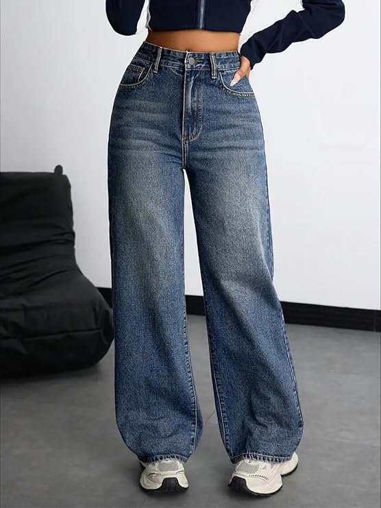 Nifty Women's Denim Stretchable High Waist Baggy Jeans