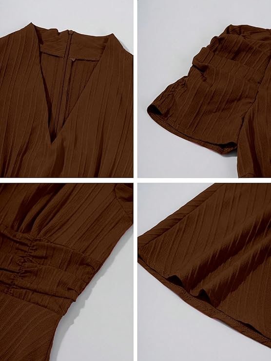 V-Neck A-Line Maxi Dress