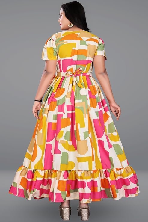 Stylish Floral Printed Long Gown